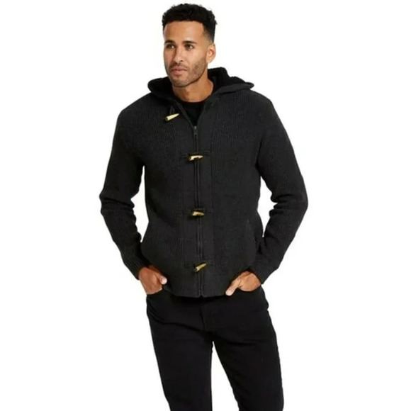 NWT American Stitch Men's Toggle Knit Hoodie Navy Size S (MSRP $68) - Picture 1 of 6